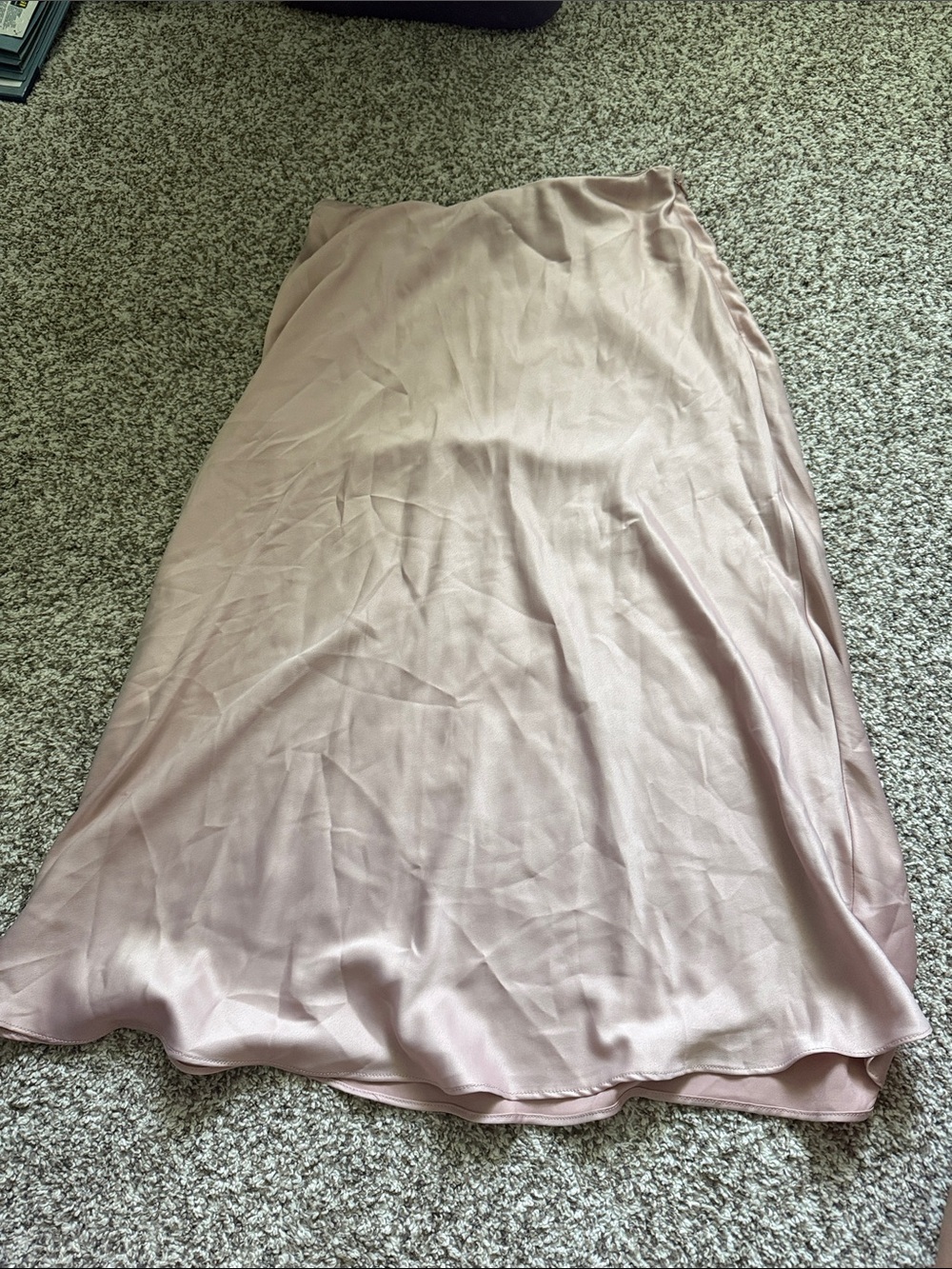 Express Satin Slip Skirt in Dusty Rose